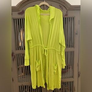 Lime green SUPER-SOFT lightweight piece with drawstring waist